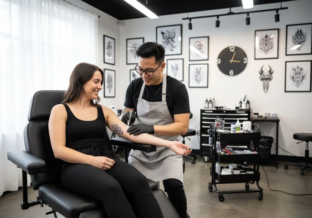 studio tatuaggio applicazione anestetico