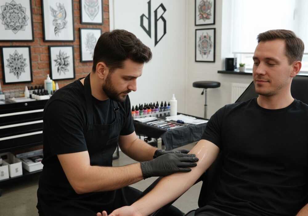 preparazione tatuaggio studio