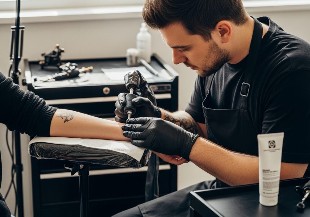 studio tatuaggi applicazione crema