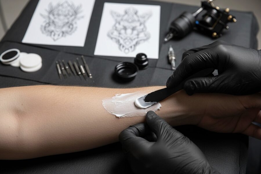 procedura applicazione crema prima del tatuaggio
